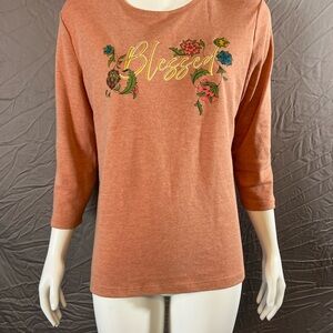 Kim Rogers Women's Blessed Floral Top - Rust